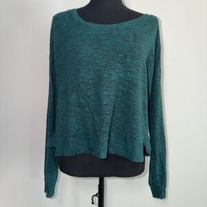 PRINCE & FOX TEAL AND BLACK SPACE DYE SWEATER
